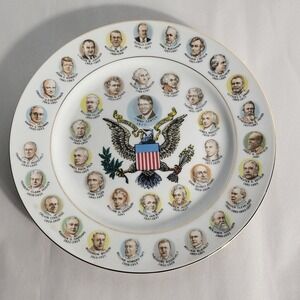Vintage US Presidents Collector Plate Jimmy Carter 1977 Gold Trim Decorative